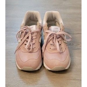 New Balance 574 Classic Womens Shoes Pink Suede WL574ESP Size 8